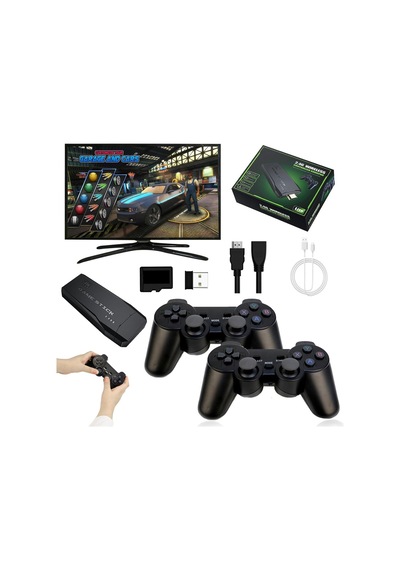Retro Video Oyun Konsolu, 20.000+ Klasik Oyun Konsolu, 64g 4k Hdmı Çıkışı Game Stick, İki Kablosuz Oyun Konsolu 2.4g Tak Ve Çalıştır Tv Çubuğu Taşınabilir Konsol Retro Sku: Zeusstk0f71916387