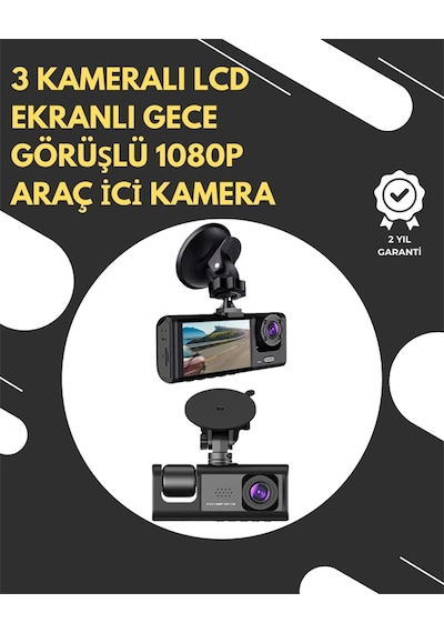 Mey İthalat G-sensör Ve Hareket Algılama Destekli 1080p Araç İçi Güvenlik Kamerası 61478650
