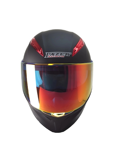 Fazer 965 Çene Açılır Kask Mat Siyah Kırmızı Camlı+güneş Vizörlü Mat Siyah-kırmızı