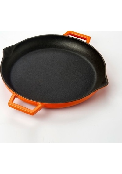 Lava Döküm Yuvarlak Kızartma Tavası Çift Kulplu 30cm