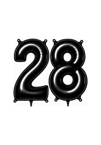 28 Rakam Folyo Balon Siyah Rengi 76 Cm