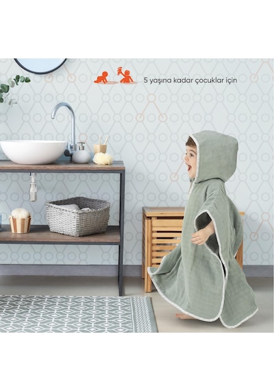 Gezenbebe Hero Müslin Ve Havlu Bebek Çocuk Pançosu Çok Renkli