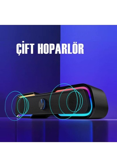 Hp Bilgisayar Dhe-6002 Için Soundbar 2x3w Gaming Rgb
