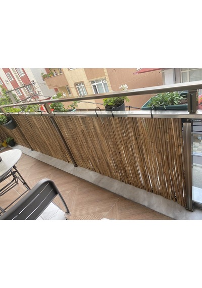 50 Cm X 7 Metre Doğal Bambu Çit Hasır Kamış Bahçe Çiti Balkon Çiti Dekorasyon Gölgelik Çit