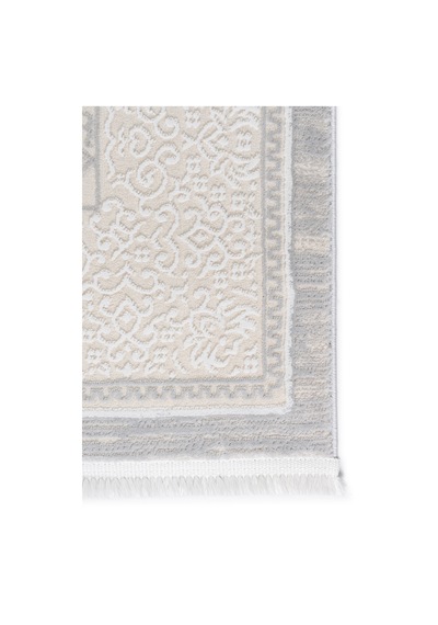 Badelya Home Krem Gri 7105 Modern Desen Doğal Taban Saçaklı Salon Koridor Mutfak Çocuk Oturma Odası Halı Yolluk 7105krem-gri