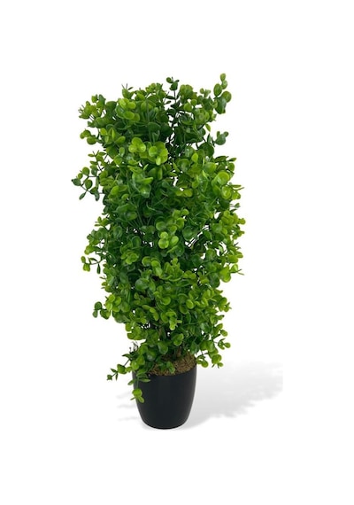 Yapay Çiçek Siyah Saksıda Yeşil Şimşir Ağacı 50cm