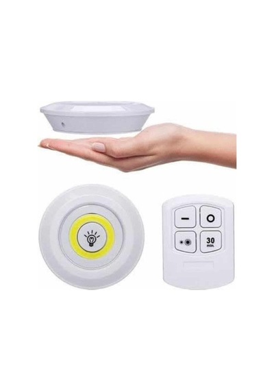 Yapışkanlı 3'lü Spot Led Işık Lamba Montajsız Pilli Uzaktan Kumandalı 42696242