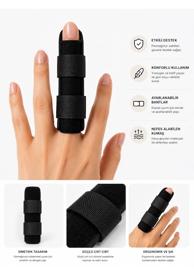 Parmak Ateli Ayarlanabilir Parmak Sabitleyici Atel Nefes Alabilen Parmak Koruyucu Aparat Finger Splint