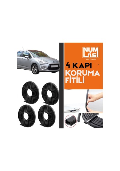Citroen C3 2.nesil 4 Kapı Koruma Fitili Siyah Renk Numlas-a Kalite-nm2179