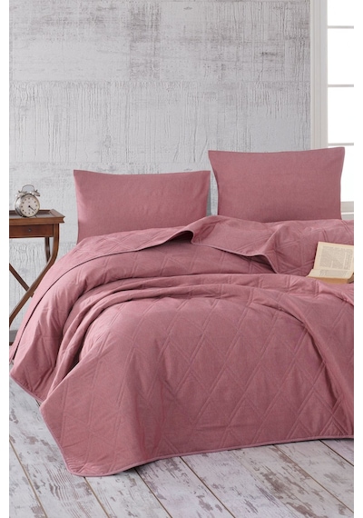 Enlora Home Color Saten Çok Amaçlı Örtü Çift Kişilik Bordo