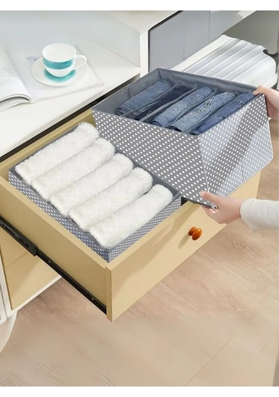Modern Çok Bölmeli Dolapiçi Organizer Gri