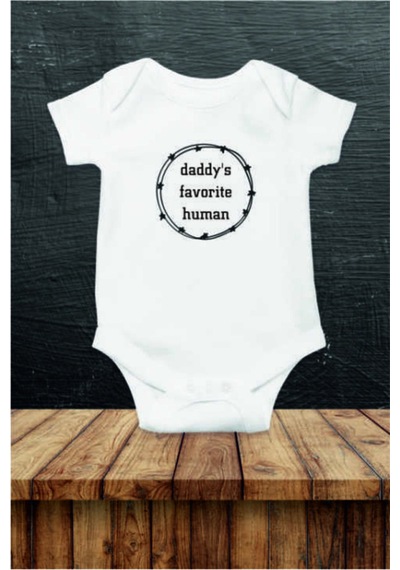 Babylimon Bebek Daddy's Favorite Human Baskılı Body Zıbın Beyaz - 97771285 Beyaz