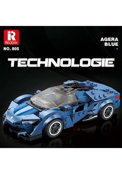 Reobrix Creator 805 Koenigsegg Agera Mavi Spor Araba Yaratıcı Yapı Blok Seti Building Blocks - 298 Parça