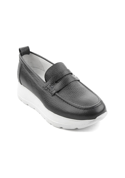 Lacivert Hakiki Deri Kadın Loafer Ayakkabı K01087246703