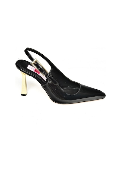 Fox Shoes S752098708 Siyah Rugan Kalın Topuklu Kadın Ayakkabı Siyah
