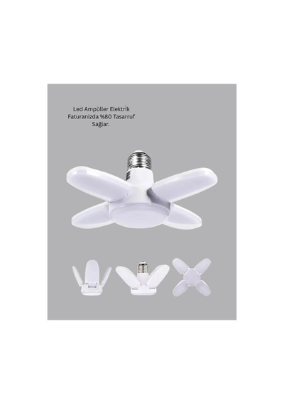 Enerji Tasarruflu Led Ampül 60 Watt 4 Kollu Beyaz Işık Yeni Nesil - Hs08375682-4250 Renkli Renkli