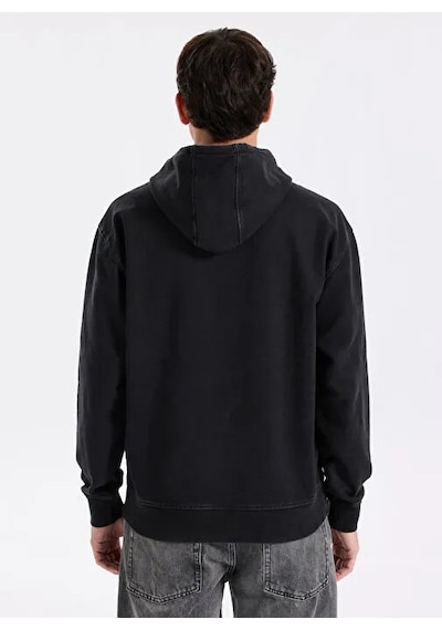 Guess Eco Tyler Hoodıe Kapşonlu Sweatshırt M5bq21kcny4 M5bq21kcny4 F73j SiYAH