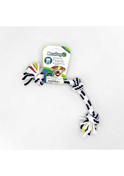 Depomıx Eurodog Diş İpi Üç Düğüm Mavi Beyaz Çizgi 15 Cm