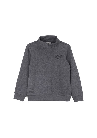 Jeep Gri Erkek Çocuk Baskılı Sweatshirt J6wb-swt7732 Antrasit Melanj