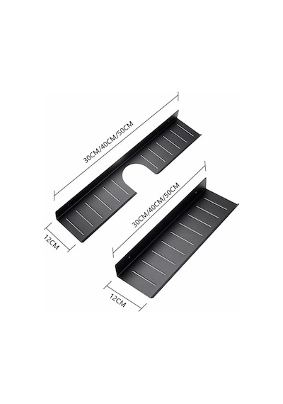 Metal Banyo Mutfak Düzenleyici Mutfak Organizer Şampuan Rafı 40 Cm Siyah