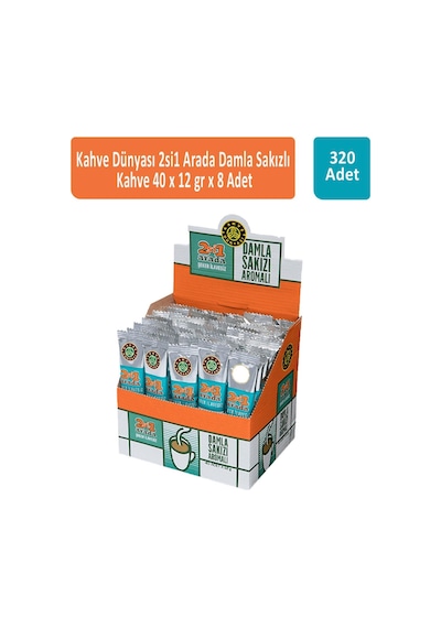 Kahve Dünyası 2si1 Arada Damla Sakızlı Kahve 8'li 40 x 12 G