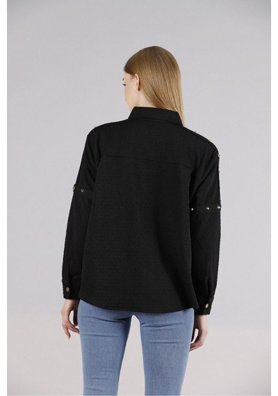 Verymoda Metal Detaylı Gömlek - F1326 SİYAH