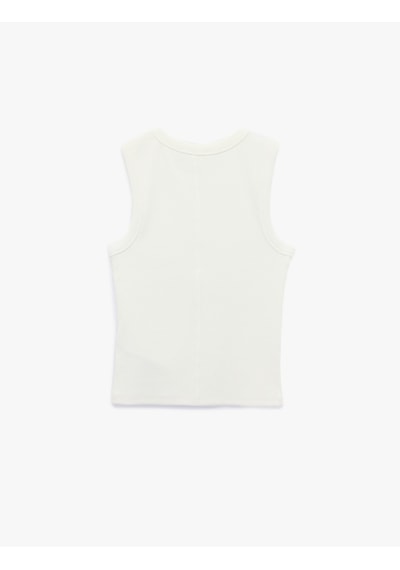 Koton Kaşkorse Bisiklet Yaka Kolsuz Slim Fit Atlet Ekru 6sal30239ık
