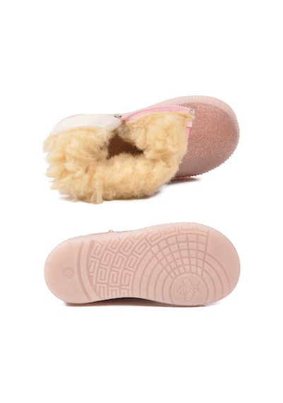 Ayakmod Pembe Simli İçi Kürklü Fermuarlı Bebek Bot 1212 B Pembe Simli