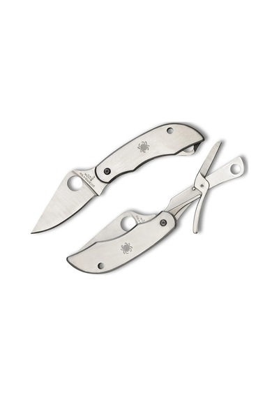 Spyderco Clipitool Scissors Stainless Plainedge Kamp Çakı Gümüş