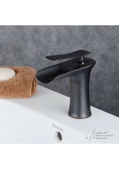 Kısa Şelale Lavabo Bataryası Siyah