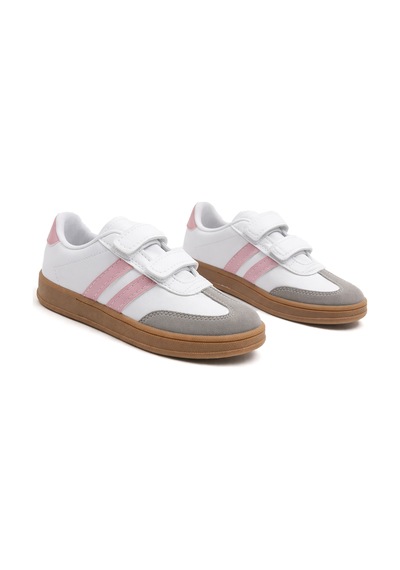 N Moda Cool Kids Retro Tarz Cırtlı Çocuk Spor Ayakkabı Konforlu Ve Şık Günlük Sneaker Beyaz - Pembe