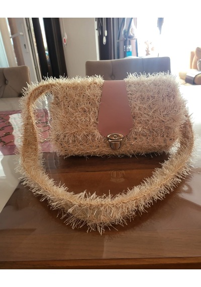 Elora Astarlı Peluş Çanta Kahverengi - Pembe
