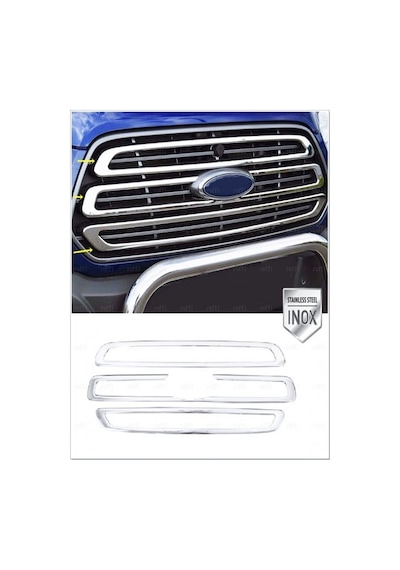 Ford Transit 2014-2018 Arası Krom Ön Panjur 3 Parça P.Çelik