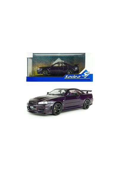 1:43 Ölçek Solido 1999 Nissan Skyline Gt-r Bnr34 Nismo Parts Diecast Metal Minyatür Model Araba 10cm