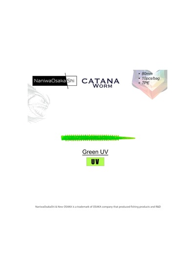 Naniwaosakashi Catana Worm 8cm 10pcs Silikon Yem