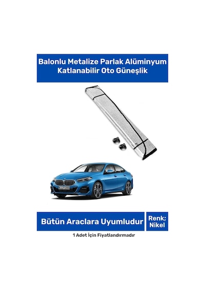 Katlanabilir Araba Ön Cam Güneşliği Balonlu Metalize Parlak Alüminyum Katlanabilir Oto Güneşlik