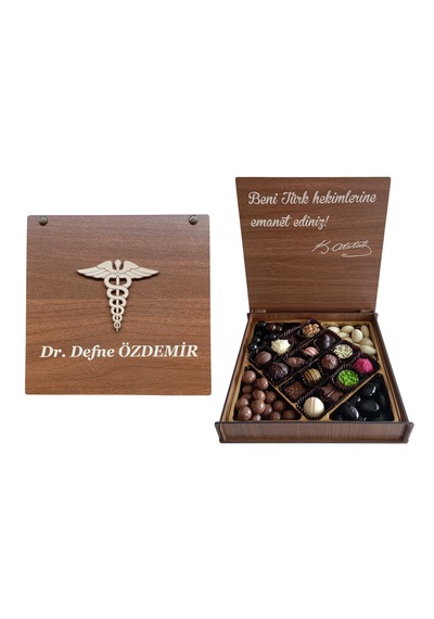 Kişiye Özel Ahşap Kutulu Doktor Çikolatası