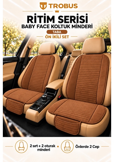 Trobus Ritim Opel Astra 2011-2015 Baby Face Ön İkili Koltuk Minderi Taba