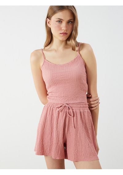 Lcw Vision Pembe U Yaka Dokulu Askılı Crop