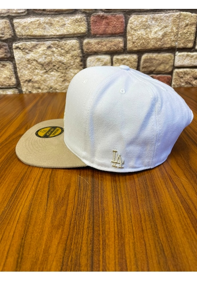 Hamze La Los Angeles Hiphop Snapback Rapper Baseball Drip Şapka Cap Beyaz - Bej