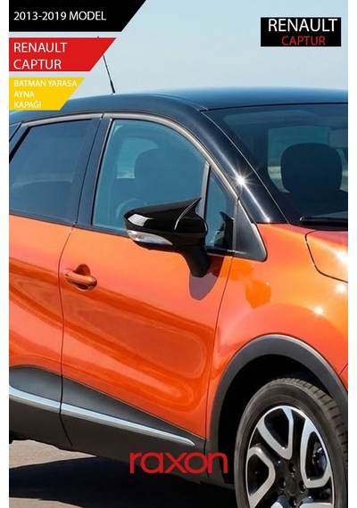 Renault Captur 2013-2019 Batman & Yarasa Ayna Kapağı Parlak Piano Black Sport
