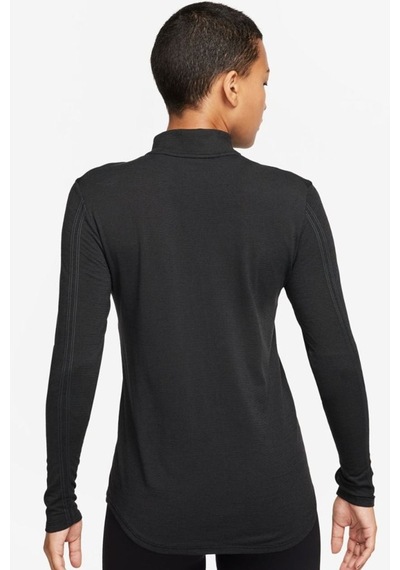 Nike Dri Fit Swift Half Zip Wool Slim Fit Running Top Kadın Yarım Fermuar Yaka Koşu Sweatshirt Siyah Siyah Nike Dri Fit Swift Half Zip Wool Slim Fit Running Top Kadın Yarım Fermuar Yaka Koşu Sweatshirt Siyah Siyah