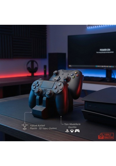 2 Li Gamepad Tutucu Standı Tüm Oyun Kollarıyla Uyumlu, 3d Yazıcı Üretimi Plastik Joystick Ve Kontrolcü Standı 3d Yazıcı