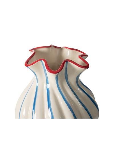Mudo Home Blue Lıne Vazo 21x21x39cm Mavi