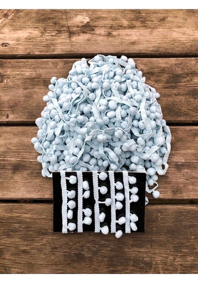 FdayAksesuar Açık Mavi Şerit Ponpon 5mt En 1,5cm FRDY15366