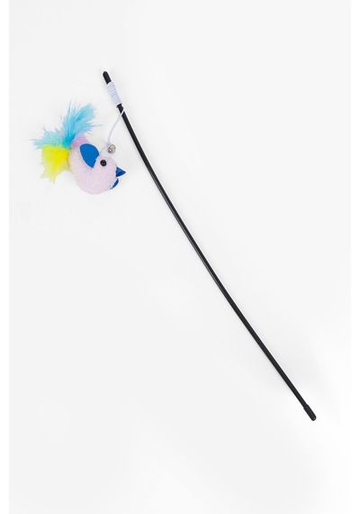Tüylü Kedi Oltası Peluş Kuşlu Kedi Oyun Oltası 46 CM
