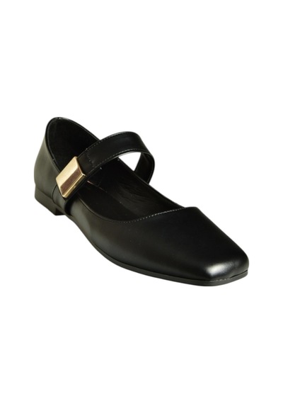 Fox Shoes U726454509 Siyah Kadın Babet Siyah-suni Deri