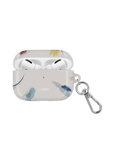 Apple Uyumlu AirPods Pro Kılıf Fırça Boya Desenli Coehl Reverie Kapak Gri