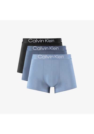 Calvin Klein Trunk 3pk Erkek Mavi Boxer Düz 000nb3187a Mavi