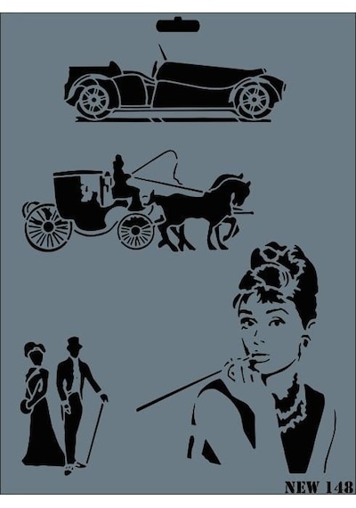 Rich New Seri N-148 Stencil 35x25 Cm - Blba-287579 Renkli